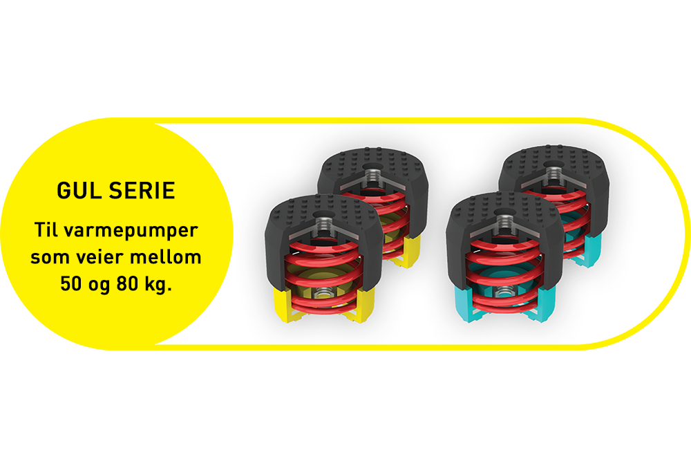 FDHL Gul serie støydempingssett - Vektintervall: 50–80 kg